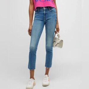 Mother The Mid Rise Dazzler Ankle Fray Stretch Jeans Riding The Cliffside Sz. 27
